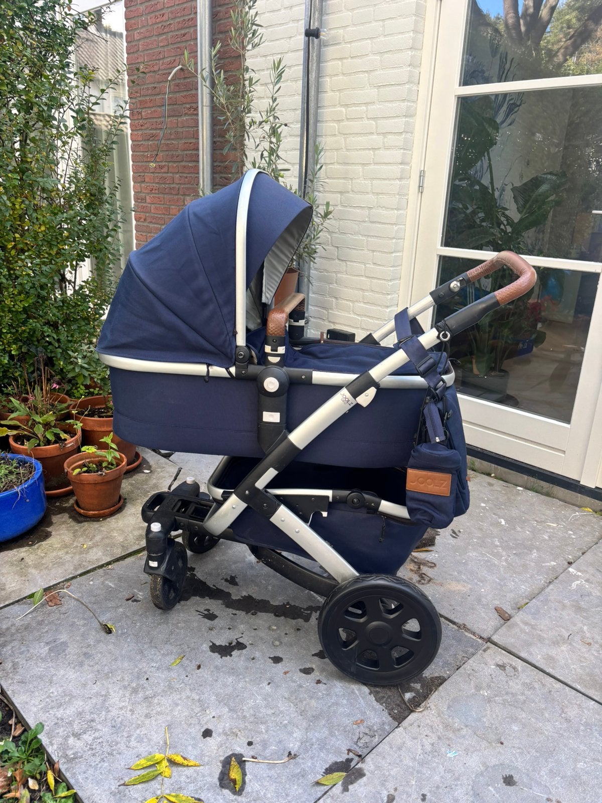 Joolz Geo 2 donkerblauw: met wieg, zitje en veel extra's, Ophalen, Gebruikt, Combiwagen, Overige merken