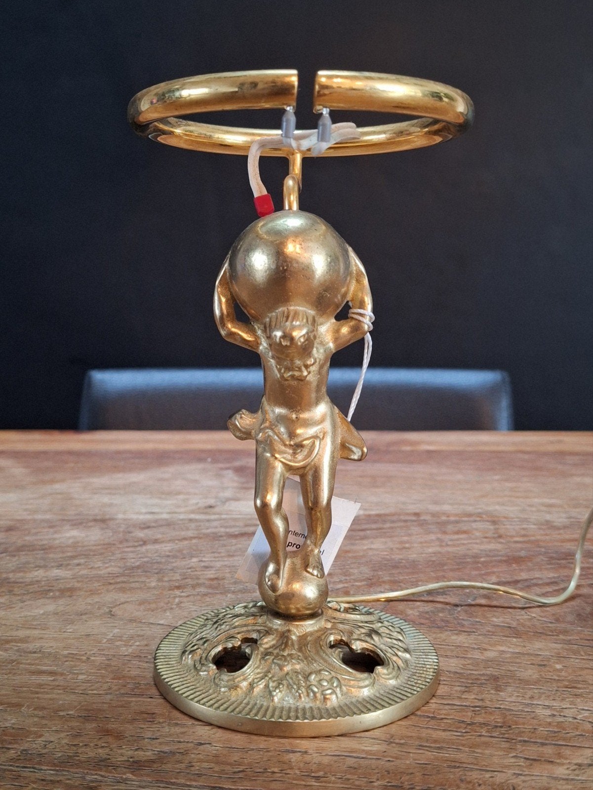 messing aardstralen ontstoorder ontstorer Atlas h= 18cm, Goud, Ophalen of Verzenden, Zo goed als nieuw, Metaal
