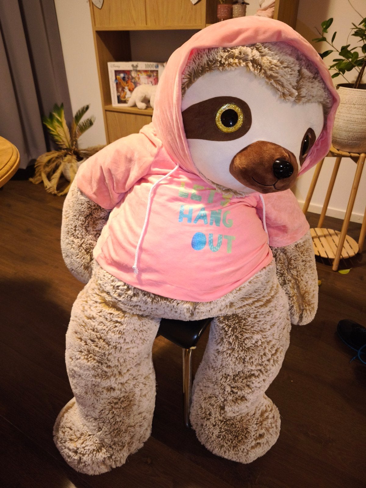 Xxl luiaard knuffel, 120 cm hoog, Ophalen, Overige typen, Zo goed als nieuw, Met kleding of accessoire