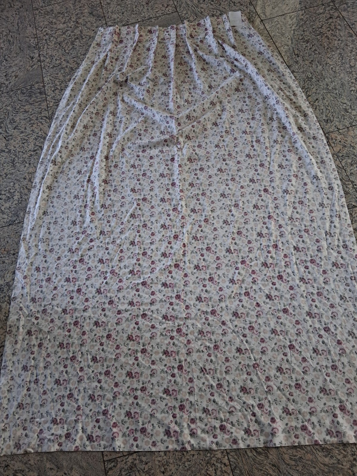 Vintage vitrage met bloemenprint, Huis en Inrichting, Ophalen, Vitrage, Gebruikt, Met haken