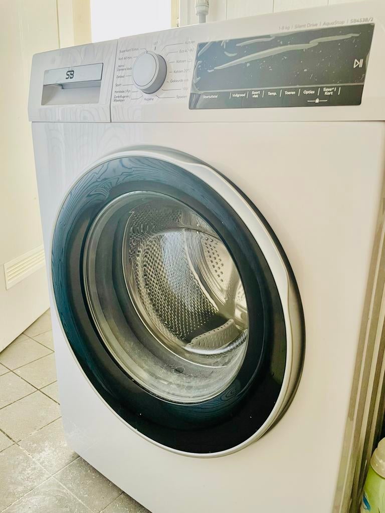 wasmachine als nieuw (SB4538-8kg), Witgoed en Apparatuur, Wasmachines, Ophalen, Zo goed als nieuw, 85 tot 90 cm, 1200 tot 1600 toeren