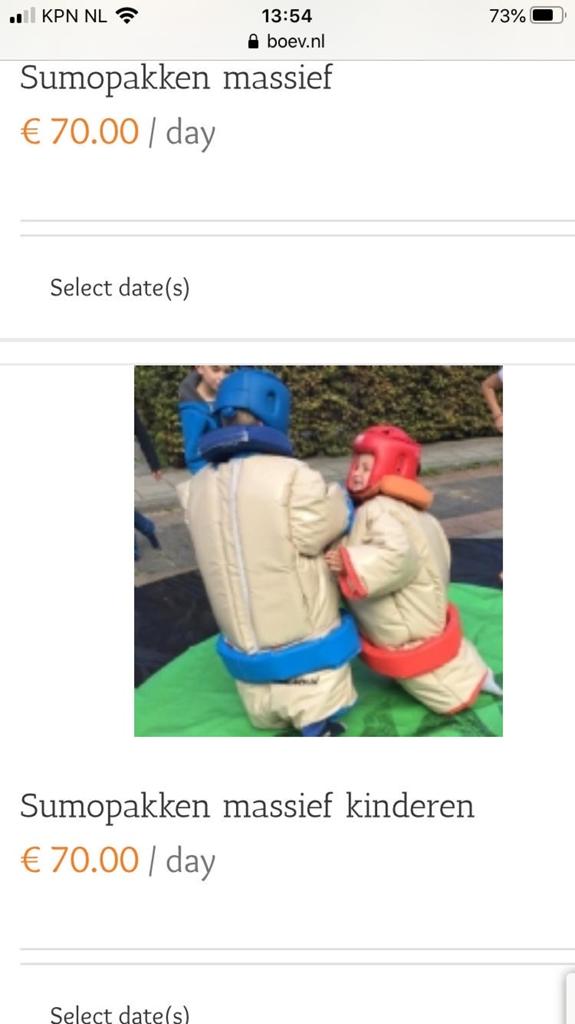 Sumopakken massief te huur, Ophalen