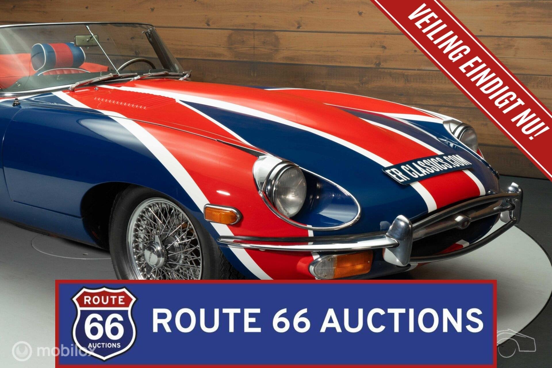 Jaguar E-Type S2 Cabriolet | 1970 | Route 66 Auctions, Auto's, Overige carrosserieën, Zwart, Bedrijf, Handgeschakeld