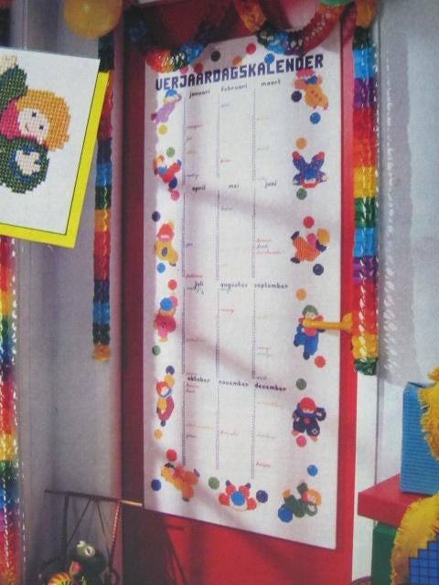 Borduurpatroon   Verjaardags kalender   nr 1201 83, Verzenden, Nieuw, Handborduren, Patroon