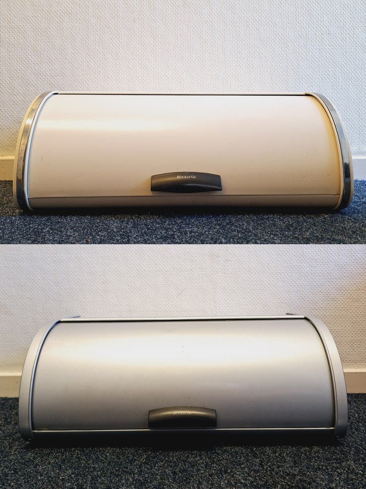 2x Brabantia Broodtrommel met Schuifdeksel (Zilver & Wit)