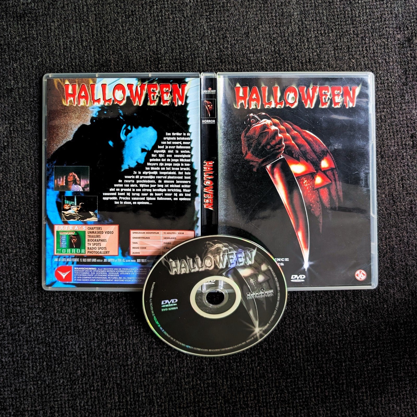 Halloween (1978), DVD, Horror, Cd's en Dvd's, Dvd's | Horror, Vanaf 16 jaar, Ophalen of Verzenden, Zo goed als nieuw, Overige genres