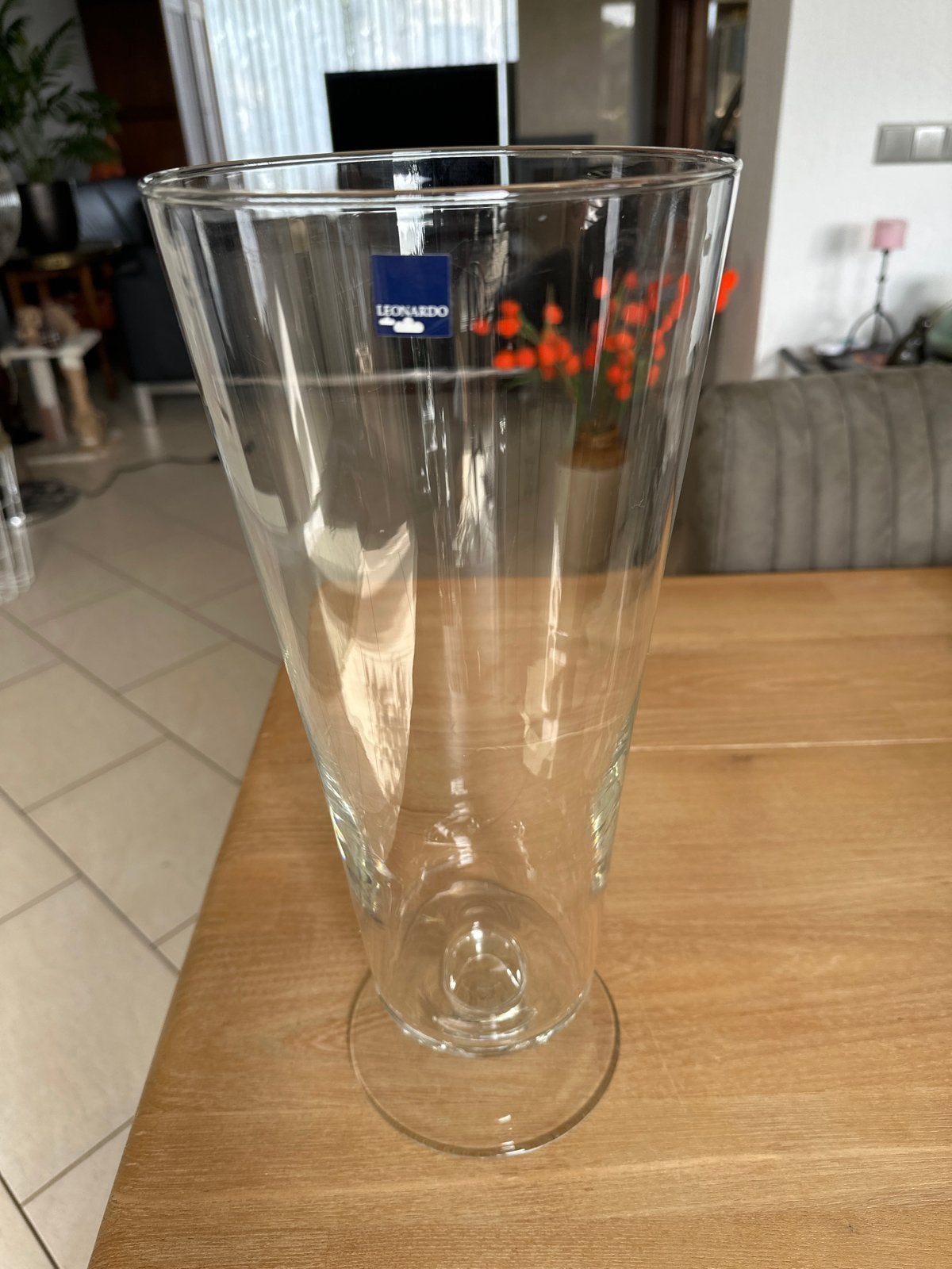 Leonardo glazen vaas - Zo goed als nieuw, Huis en Inrichting, Ophalen, Zo goed als nieuw, Transparant, Glas