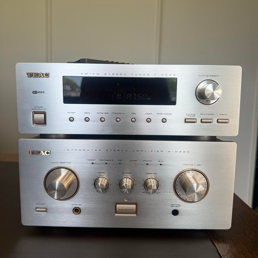 TEAC A-H400 Versterker & T-H500 Tuner - Champagne Gold, Audio, Tv en Foto, Stereo-sets, Ophalen of Verzenden, Gebruikt, Overige merken
