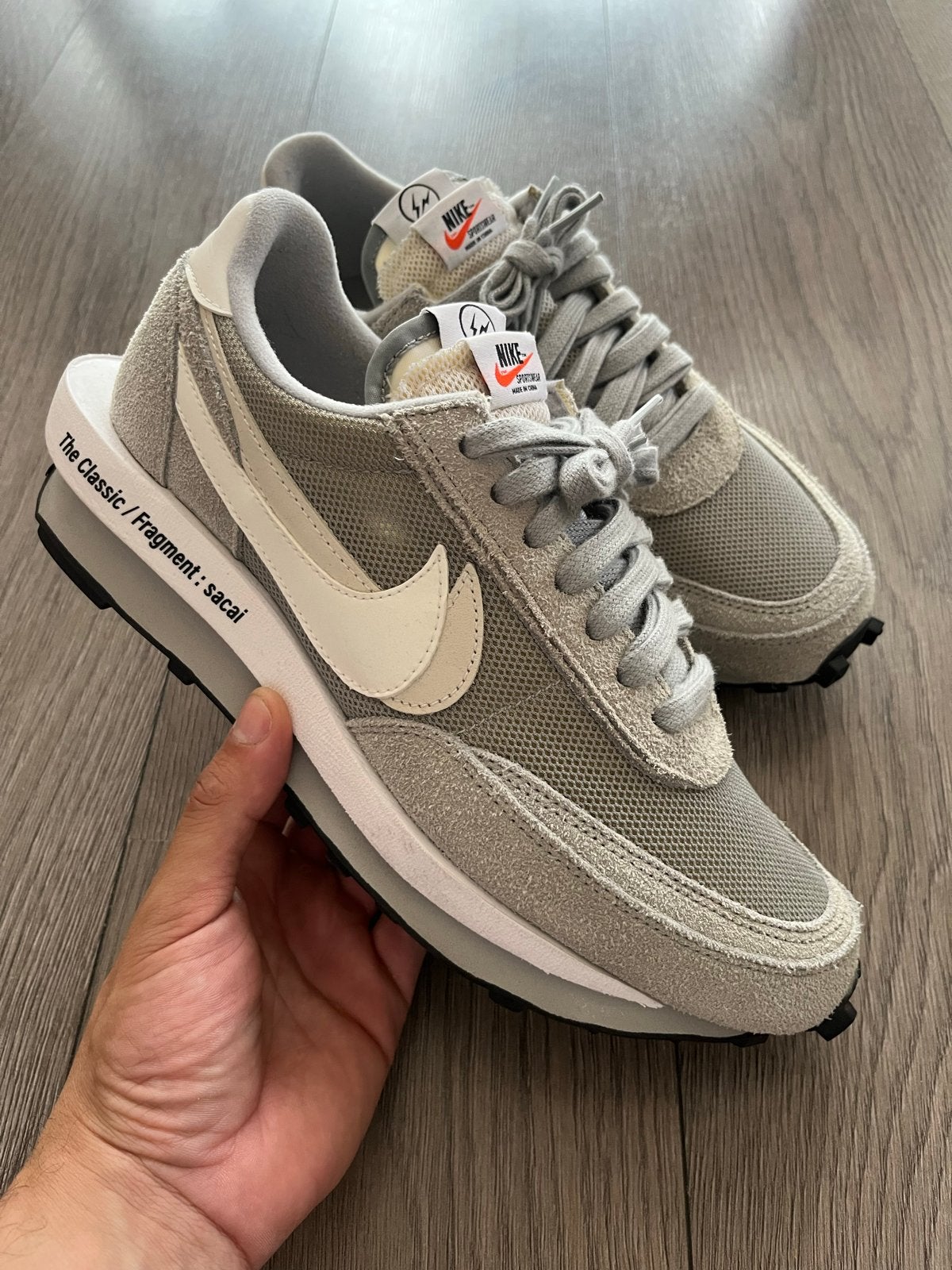 Nike x Sacai x Fragment LD Waffle Grey maat 43, Kleding | Heren, Schoenen, Overige kleuren, Nieuw, Ophalen of Verzenden, Sneakers of Gympen