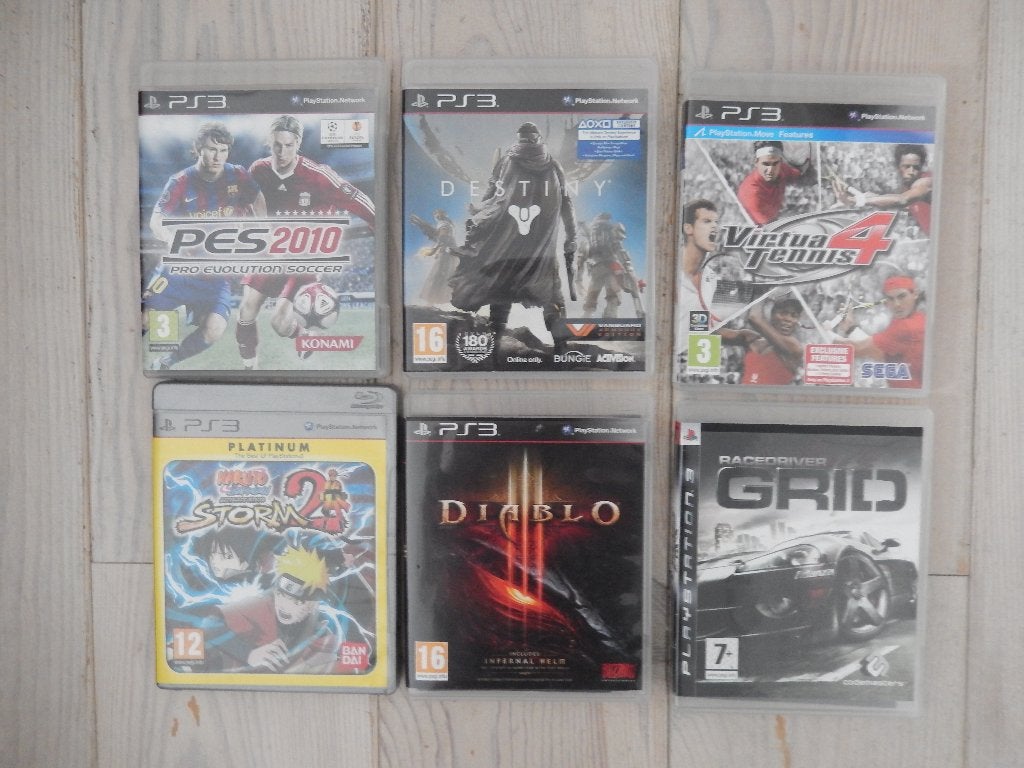 6x PS3 game diablo, pes 2010, grid, destiny, naruto, tennis, Overige genres, 2 spelers, Ophalen of Verzenden, Zo goed als nieuw