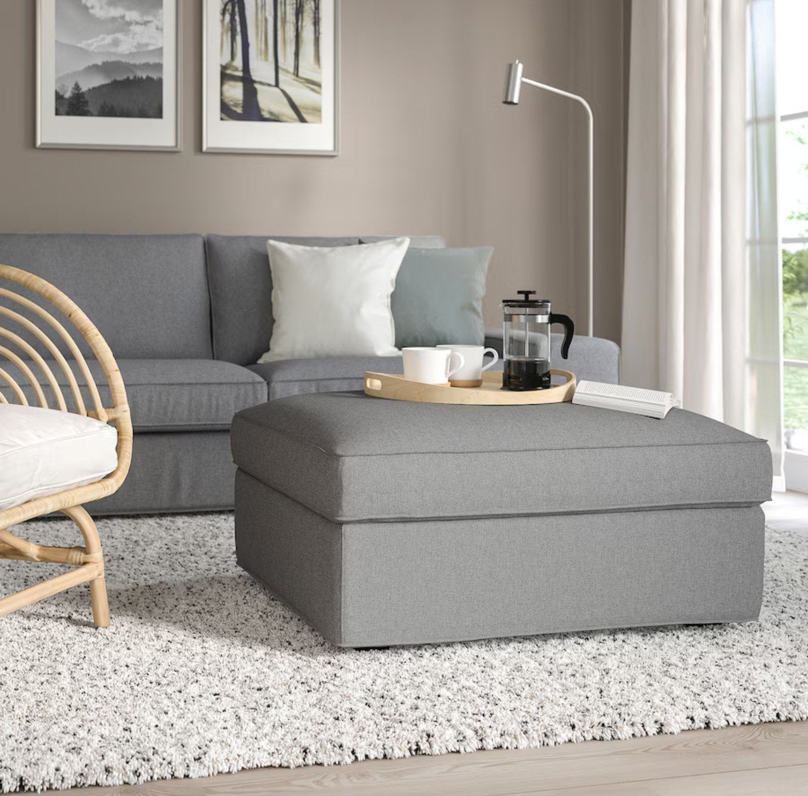 Wegens overcompleet Kivik Hocker of poef van Ikea. ZGAN., Huis en Inrichting, Ophalen, Zo goed als nieuw, Rechthoekig