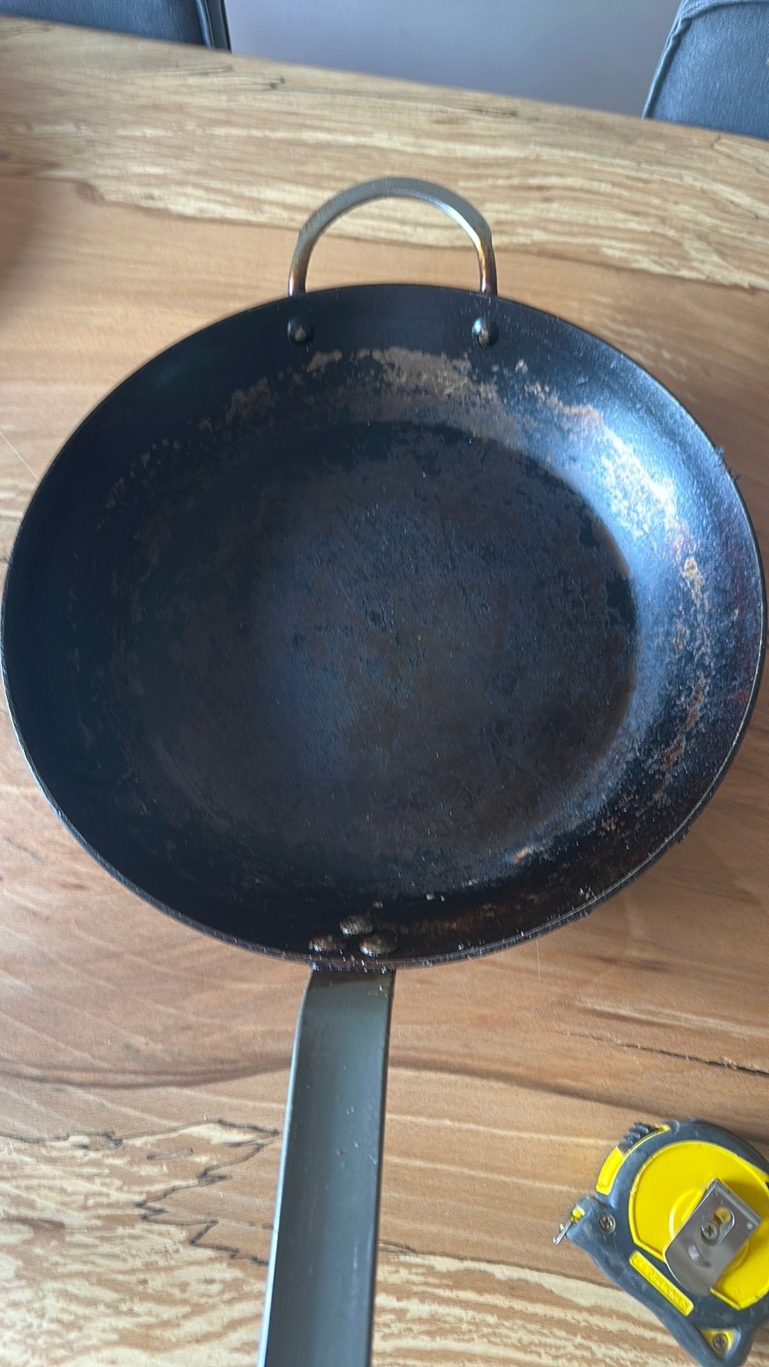 DeBuyer stalen pan 32cm, Ophalen, Gebruikt, Overige materialen