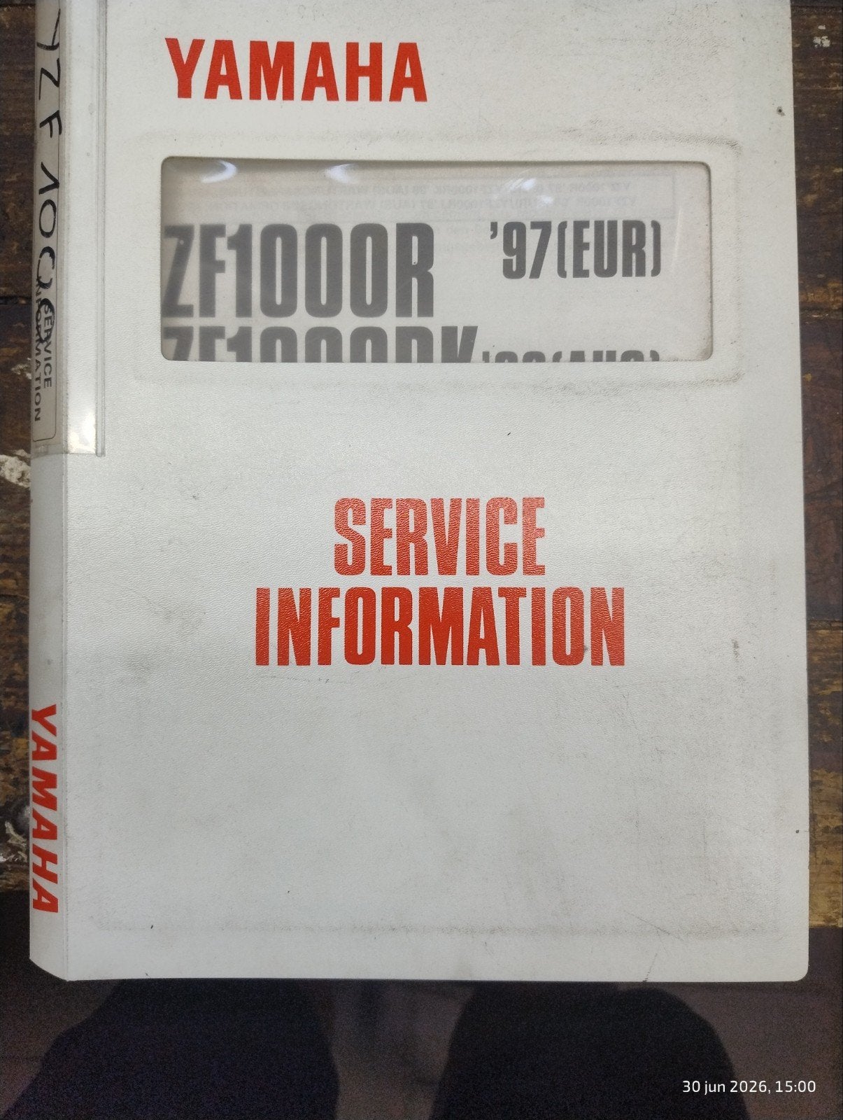 Yamaha YZF1000R Service Manual (1996-1998), Verzenden, Yamaha
