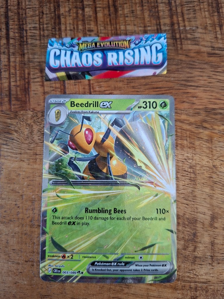 Pokemon Beedrill (EX) (003/086)  Chaos Rising, Ophalen of Verzenden, Nieuw, Losse kaart, Foil