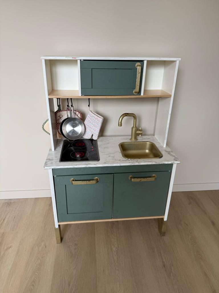 IKEA Duktig Speelkeuken - Groen met Gouden Details, Ophalen of Verzenden, Gebruikt, Hout, Speelkeuken