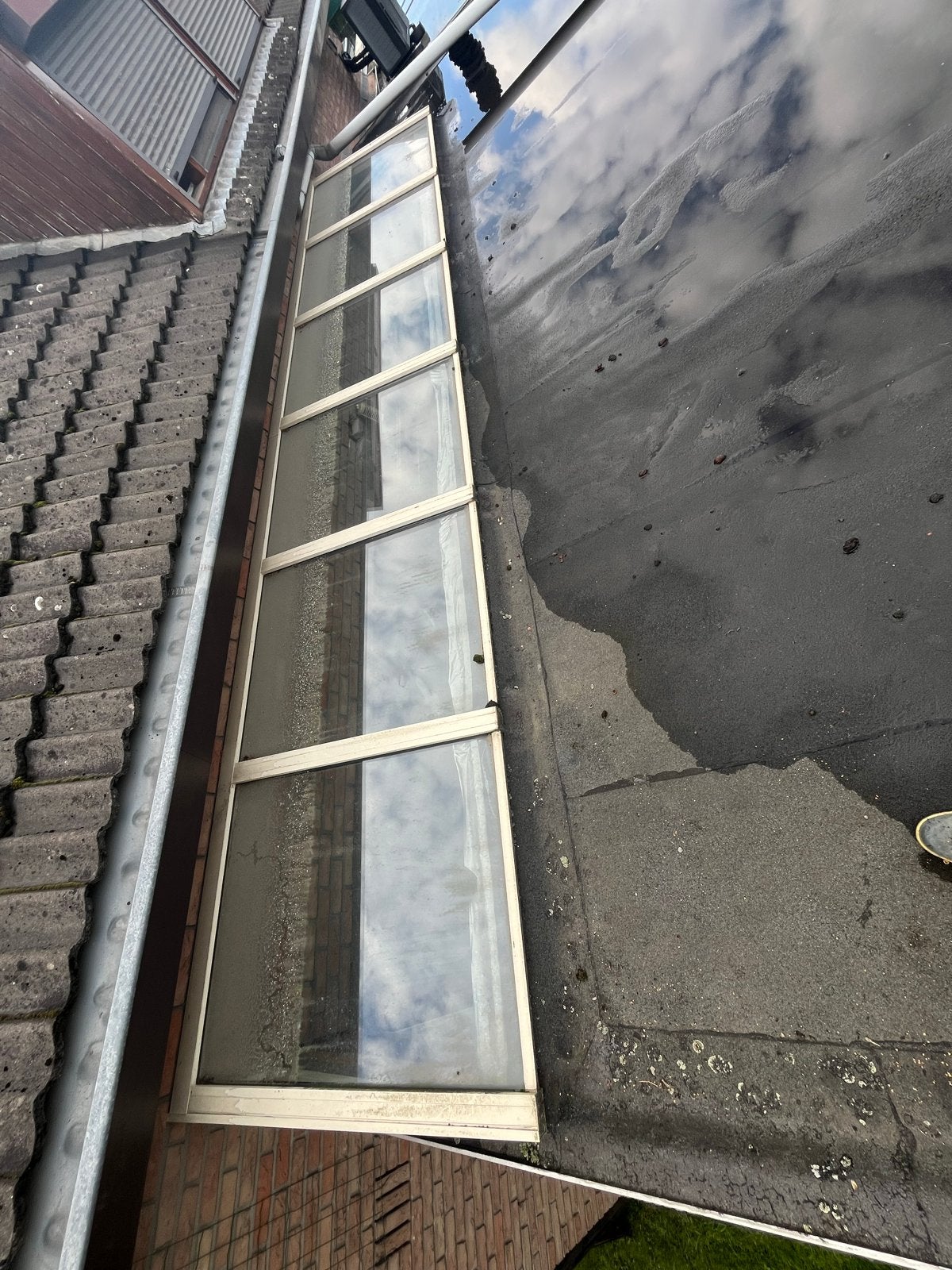 Lichtstraat aluminium met dubbel glas, 6,2 meter lang, Ophalen, Gebruikt, Minder dan 80 cm, Dubbelglas