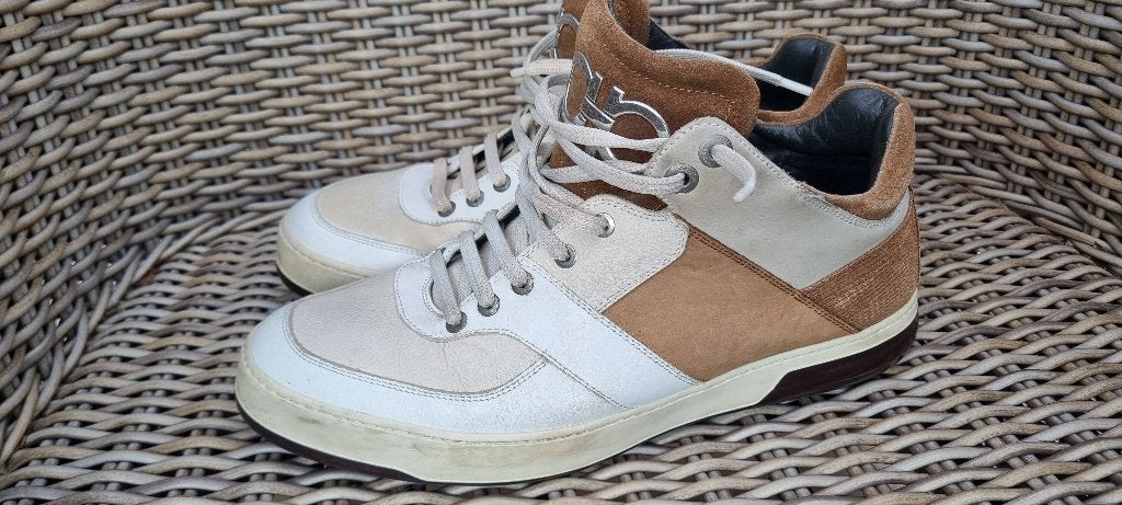 Salvatore Ferragamo Leren Sneakers Maat 43.5, Kleding | Heren, Salvatore Ferragamo, Overige kleuren, Ophalen of Verzenden, Sneakers of Gympen