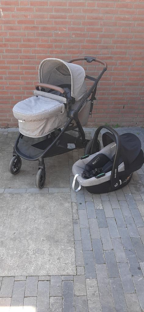 MaxiCosi Zelia full set, grey, Ophalen, Gebruikt, Combiwagen, Met reiswieg
