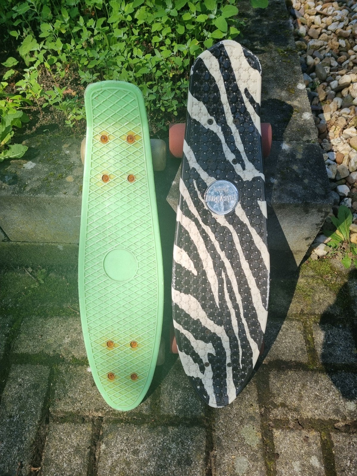 Penny Board Skateboard - Groen en Zebraprint, Ophalen of Verzenden, Gebruikt, Skateboard