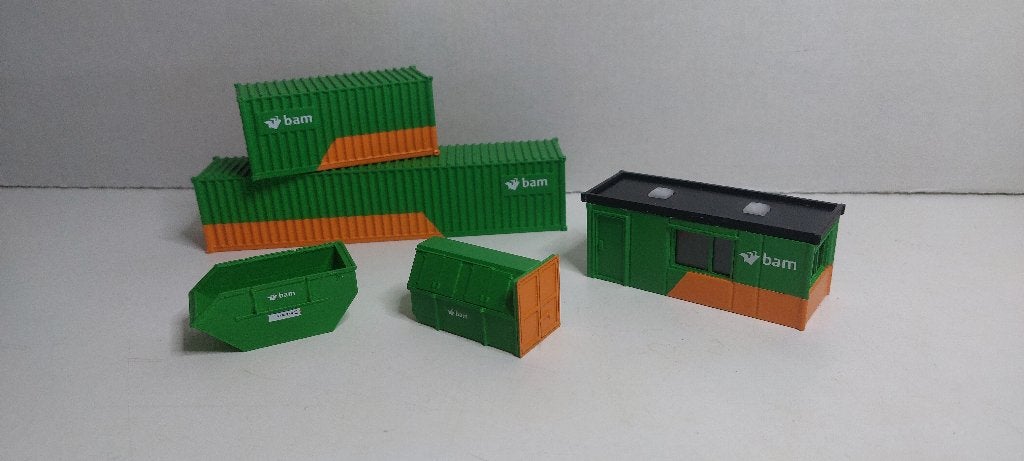 Diverse Bam Containers en Bouwkeetjes 1:87 **Nieuw** (08), Overige merken, Gelijkstroom of Wisselstroom, Brug, Tunnel of Gebouw