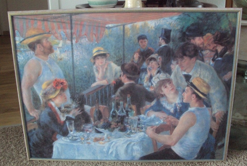 Renoir: Lunch van de roeiers, in lijst, achter glas, zgan, Ophalen