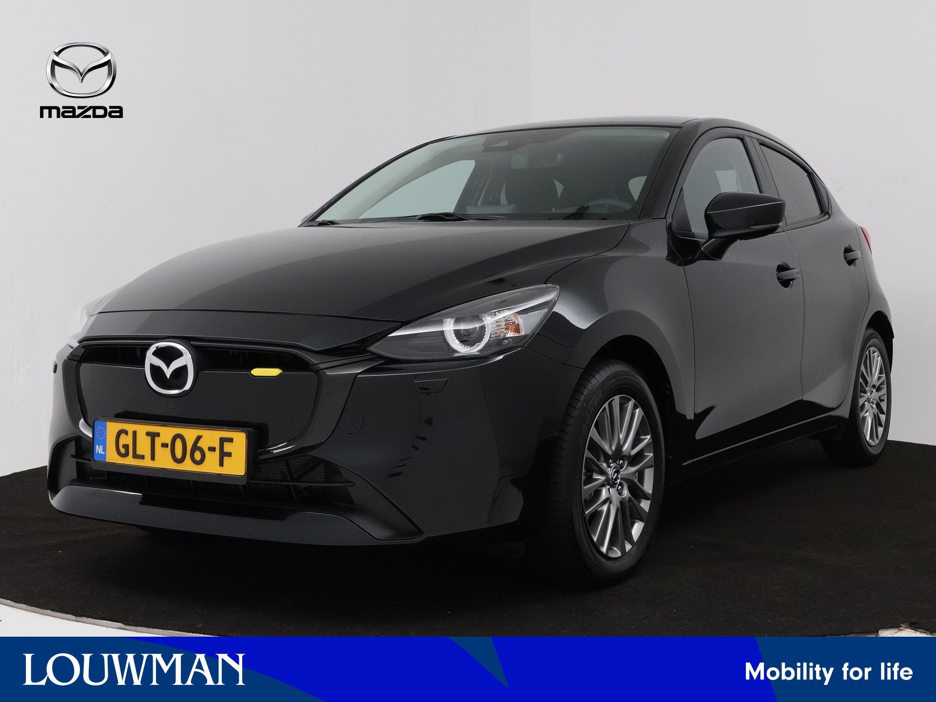 Mazda 2 1.5 e-SkyActiv-G 90 Exclusive-Line | Oa. Stuur en St, 12 maanden, Stof, 4 cilinders, Zwart
