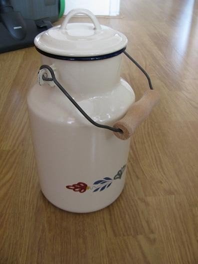 Boerenbont emaille melkbus / akertje Boerenbond, Beige, Ophalen of Verzenden, Overige materialen, Overige merken