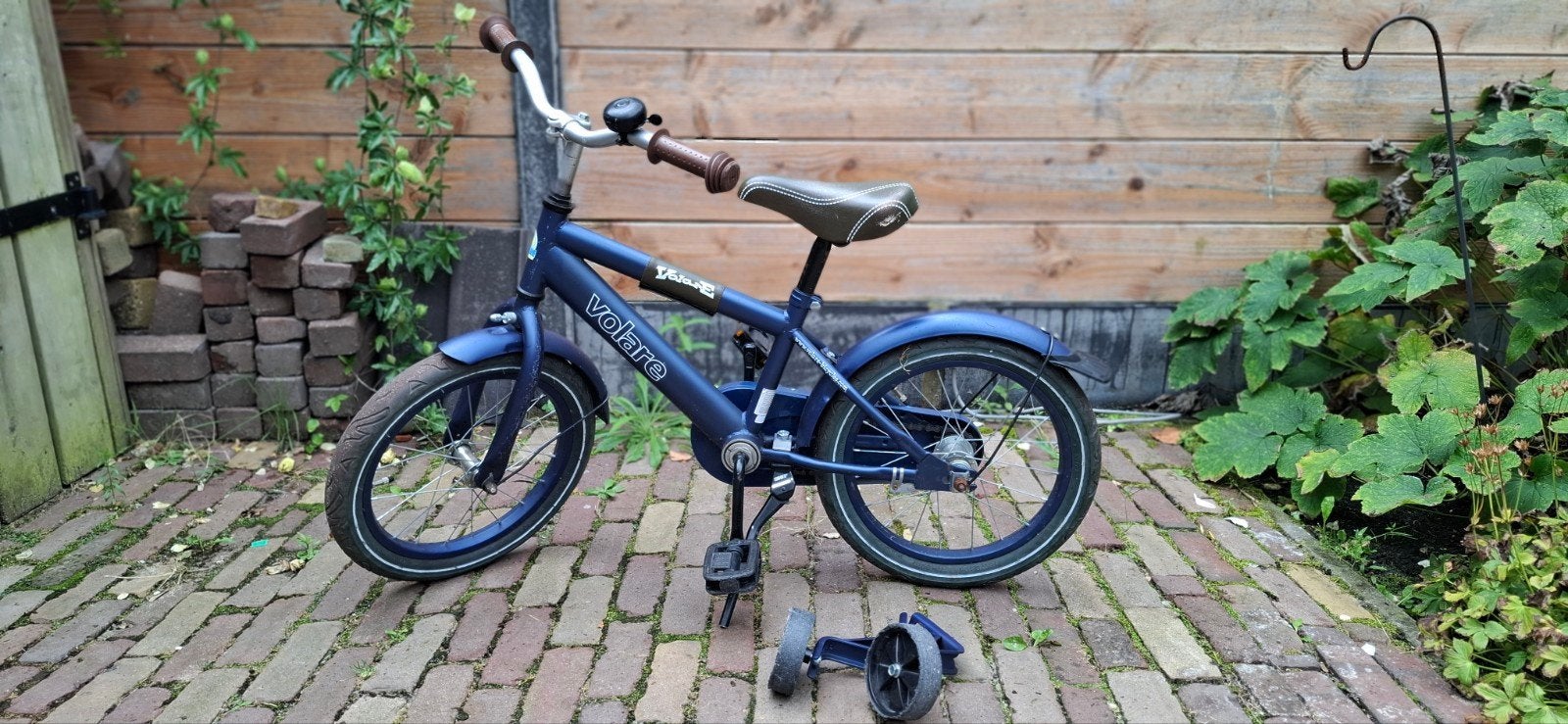 Voltare Kinderfiets blauw 16 inch, Terugtraprem, Gebruikt, 16 tot 18 inch, Ophalen