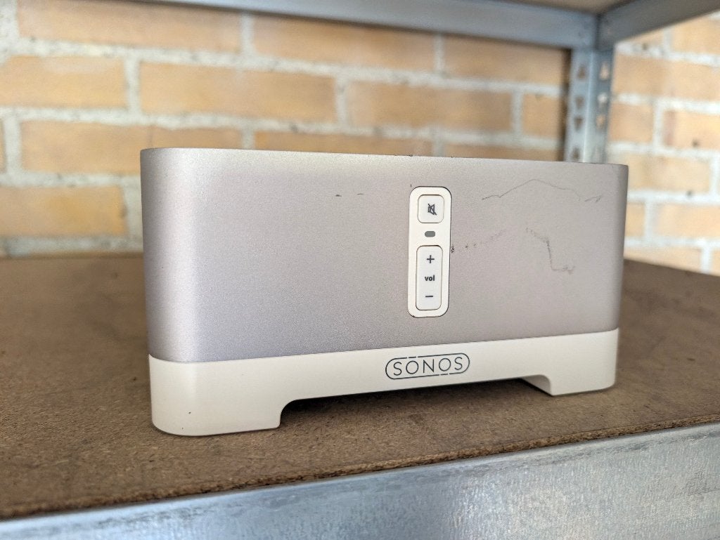 Streaming Set: Sonos Connect:Amp met Bose 201 Speakers, Gebruikt, 60 tot 120 watt, Stereo, Ophalen