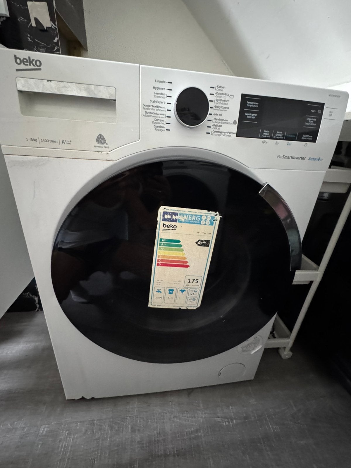 Wasmachiene o, Ophalen, Zo goed als nieuw, Energieklasse A of zuiniger, 85 tot 90 cm