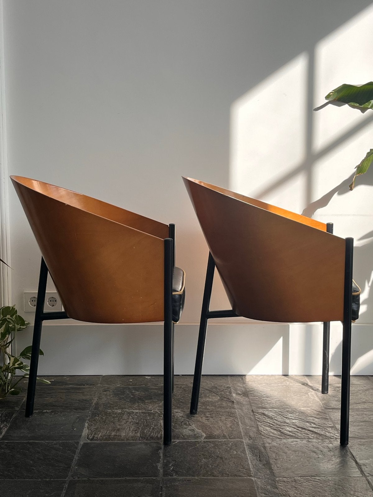 2 Vintage Design Stoelen, Gebruikt, Twee, Bruin, Postmodern