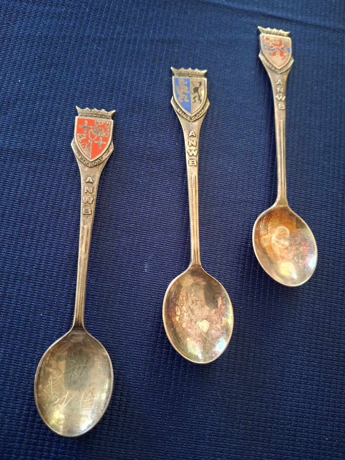 3 zilveren lepeltjes van ANWB., Antiek en Kunst, Ophalen of Verzenden