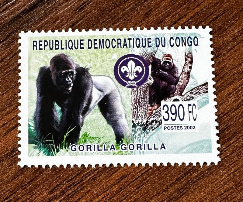 Congo 2002 Gorilla dieren scouting postzegel postfris, Ophalen of Verzenden, Overige landen, Postfris