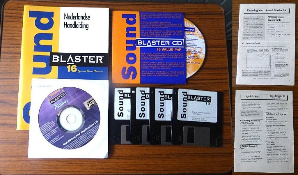 Soundblaster 16 software - diskettes, cd's en handleidingen, Computers en Software, Geluidskaarten, Ophalen of Verzenden, Zo goed als nieuw