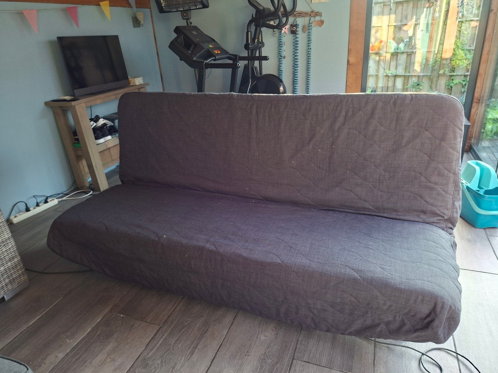 ikea slaapbank. Grijs, 140x200 cm, Ophalen, Gebruikt, Tweepersoons, 140 cm