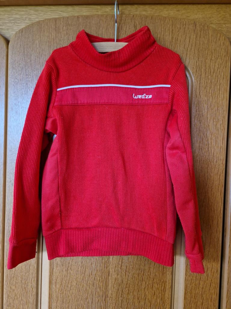 Wed'ze skipully rood maat 116-122 (6 jaar), Gebruikt, Jongen of Meisje, Trui of Vest, Ophalen of Verzenden