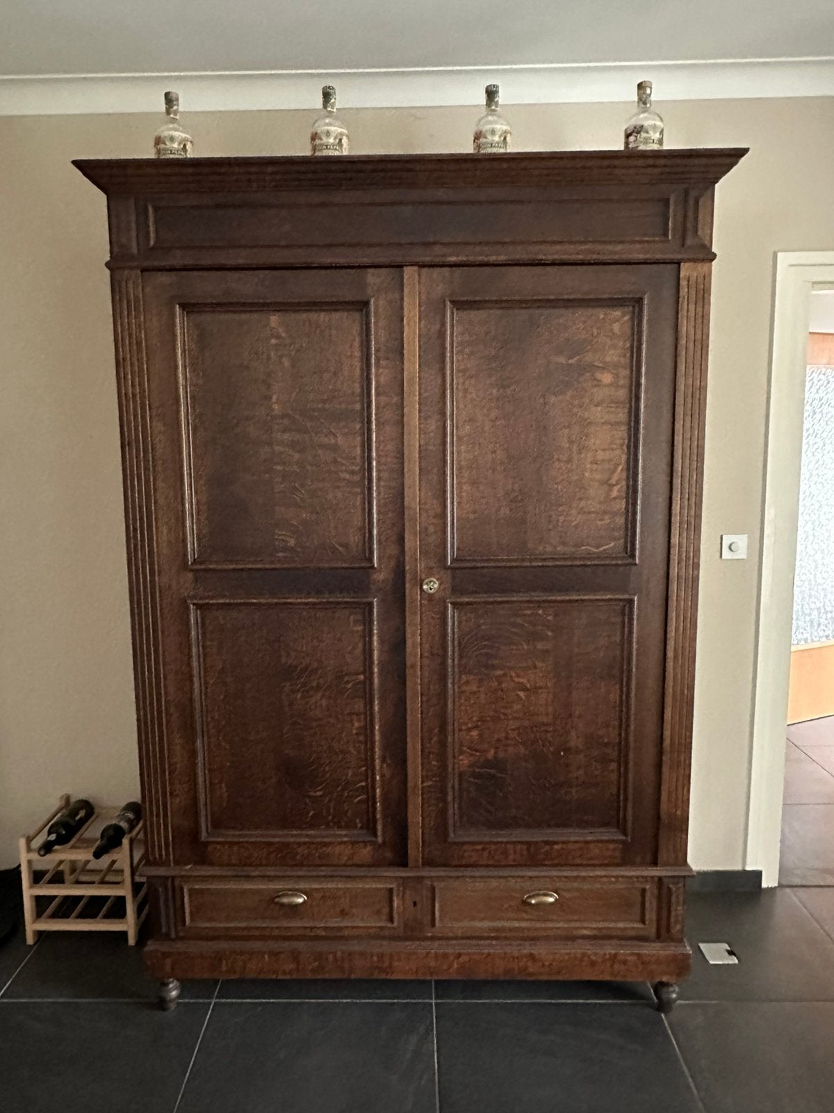 Mooie grote antieke eiken kast, kamerkast, Ophalen