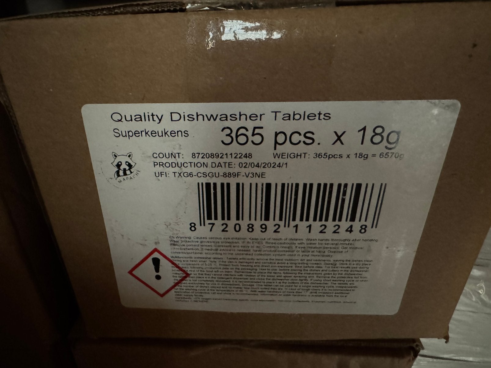 Vaatwastabletten 365 stuks per doos, Ophalen of Verzenden, Nieuw