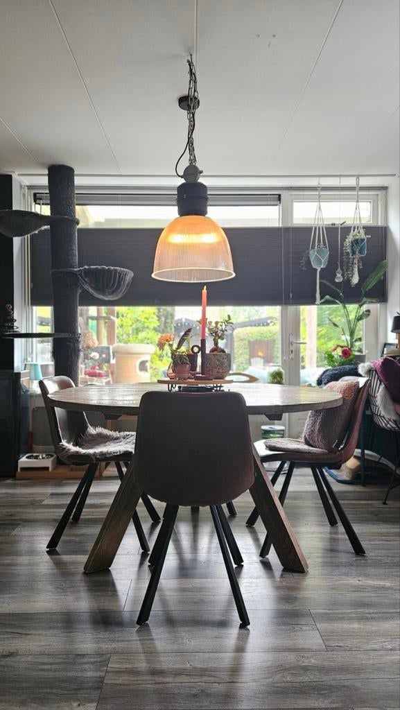 Vier Goossens Wonen eetkamerstoelen van imitatieleer, Ophalen, Overige materialen, Zo goed als nieuw, Vier