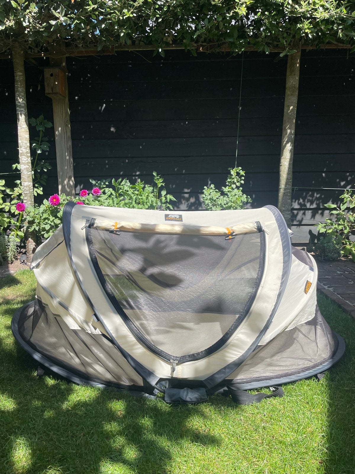 DERYAN Baby Luxe Campingbedje / Reistentje (Cream) + matras, Ophalen of Verzenden, Zo goed als nieuw