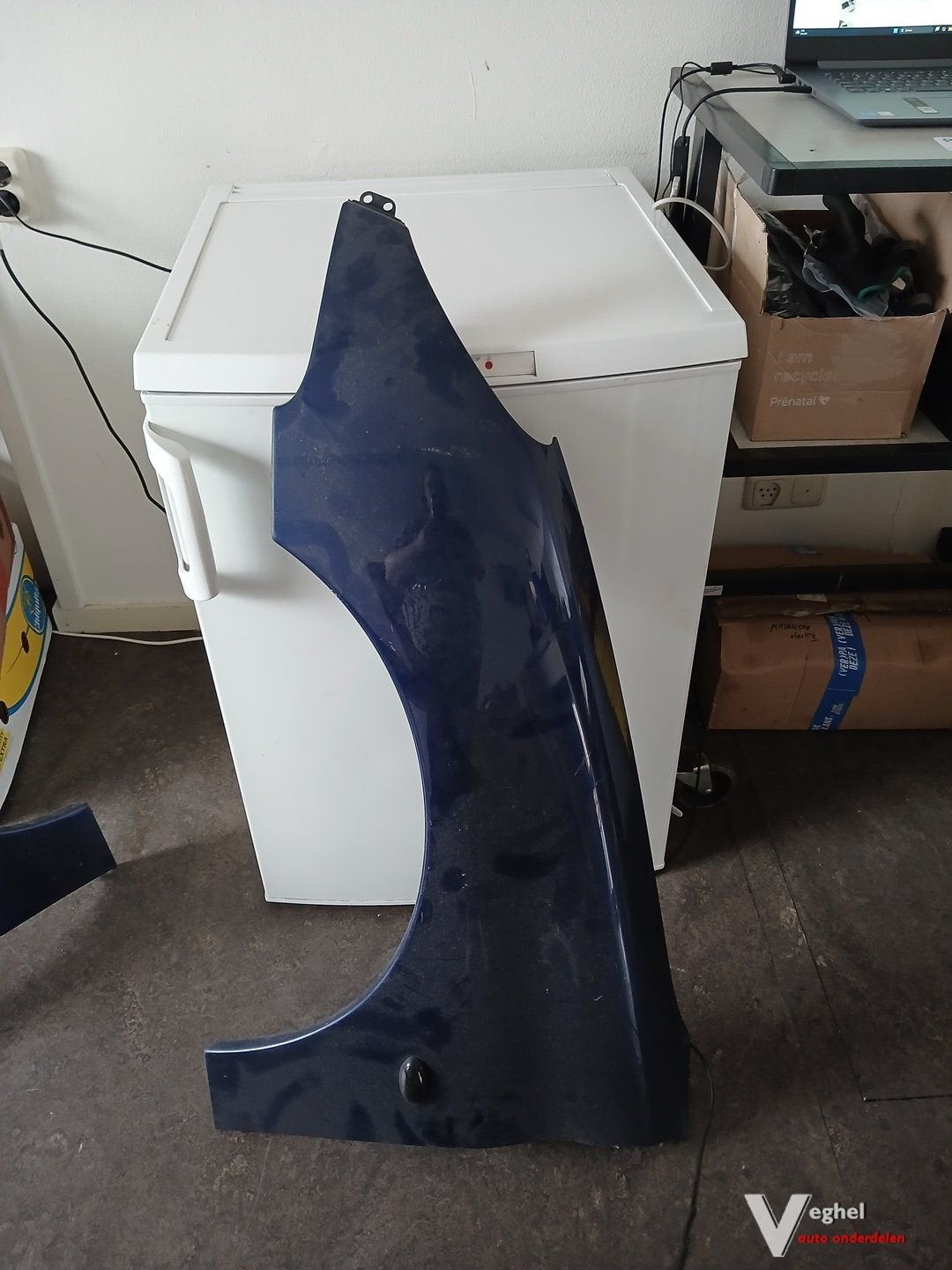Peugeot 206 5drs 1.4/16v Voorscherm LV donkerblauw '07, Gebruikt, -, -, Ophalen of Verzenden