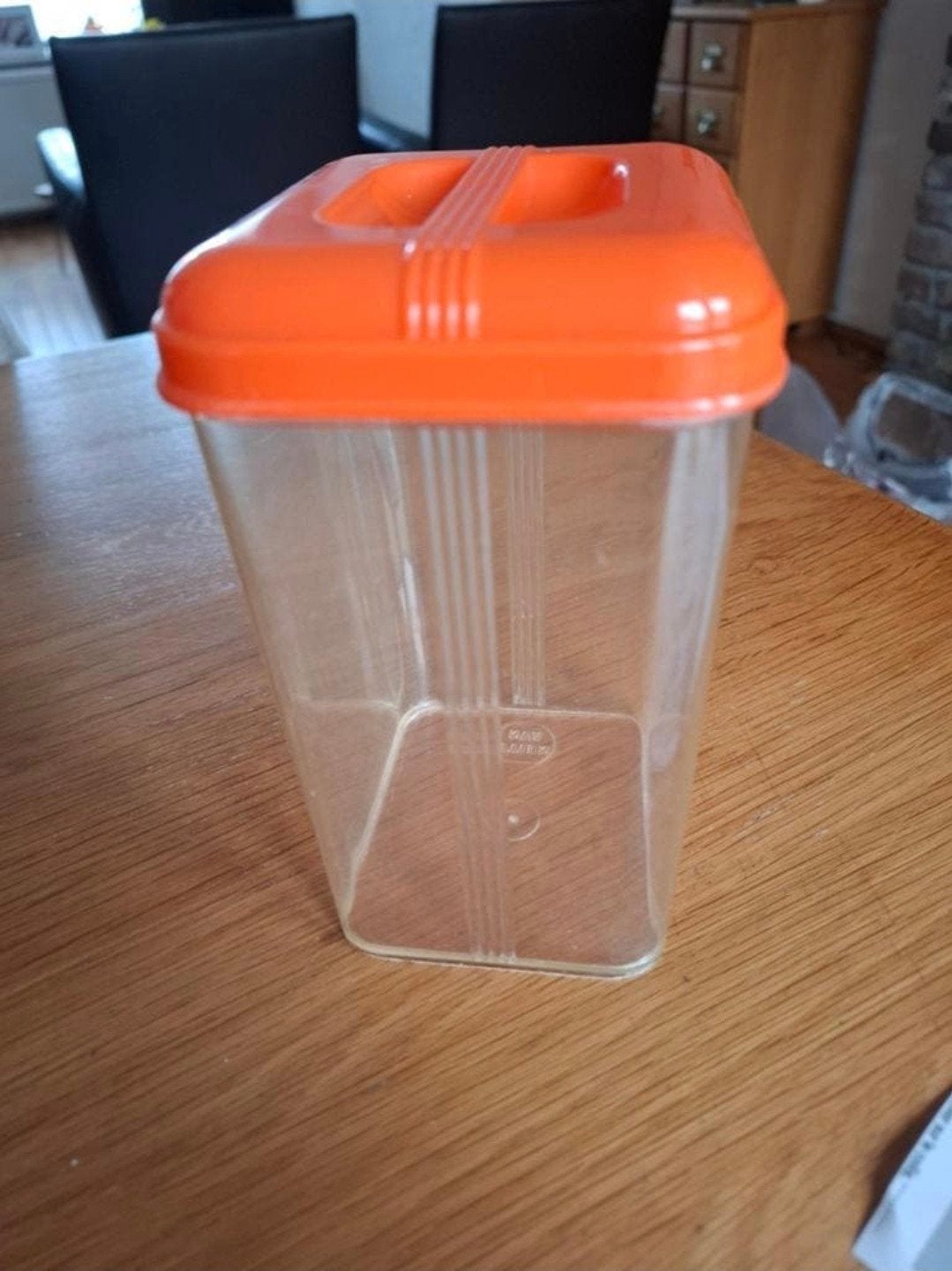Vintage Van Nelle Voorraadbus Jaren 70/80 - Oranje Deksel, Voorraadpot, Ophalen of Verzenden, Gebruikt