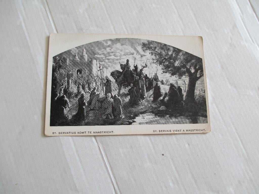 oude ansichtkaart st. servatius komt te maastricht, Ophalen of Verzenden, 1940 tot 1960, Ongelopen, Limburg