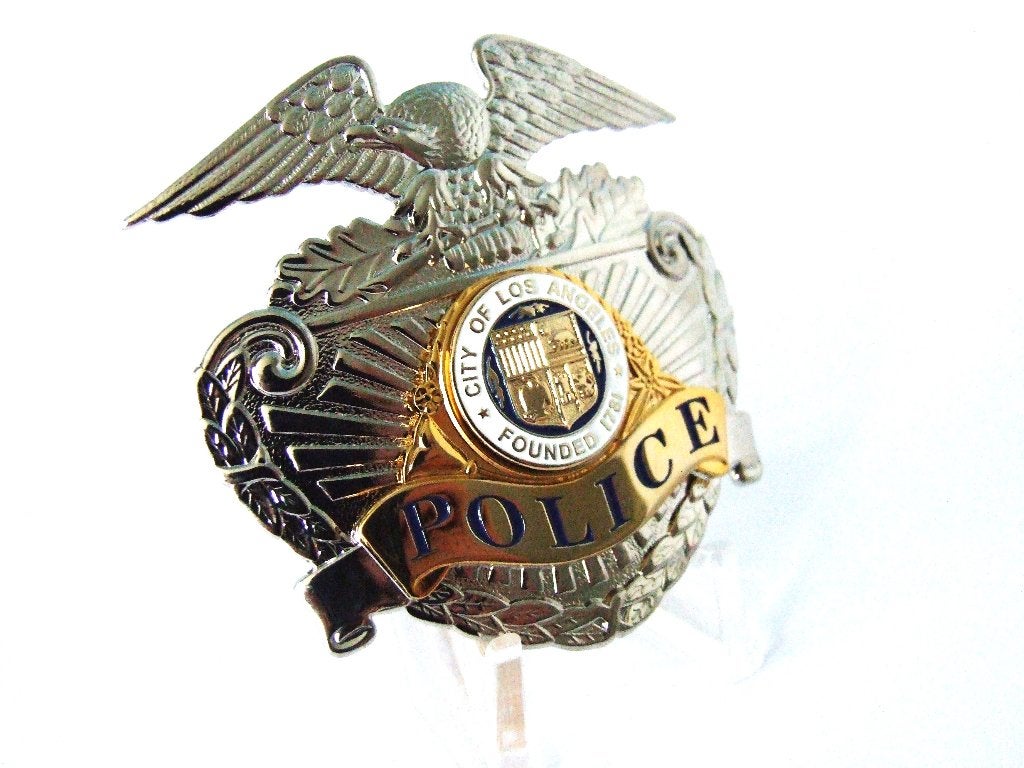 Embleem,Badge,LAPD,Pet,Kepie,Motor,helm, Verzamelen, Militaria | Algemeen, Overige soorten, Embleem of Badge, Amerika, Verzenden
