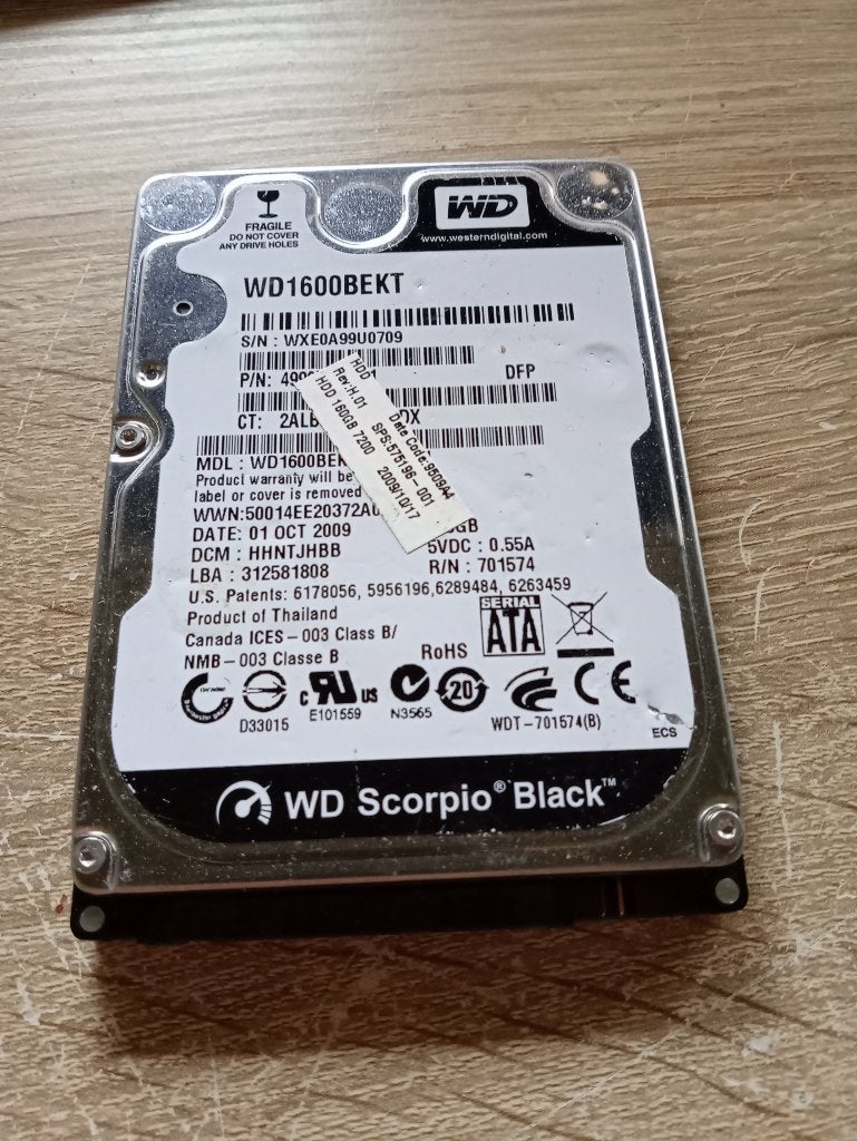 Western Digital Scorpio Black 160GB 2.5, Computers en Software, Intern, Gebruikt, Laptop, SATA