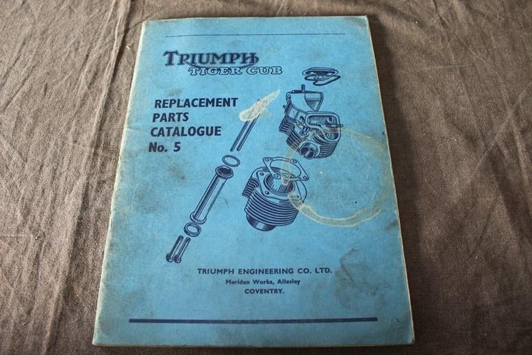 Triumph Tiger Cub T20 T20C 1958 motorcycle parts catalogue, Ophalen of Verzenden, Triumph