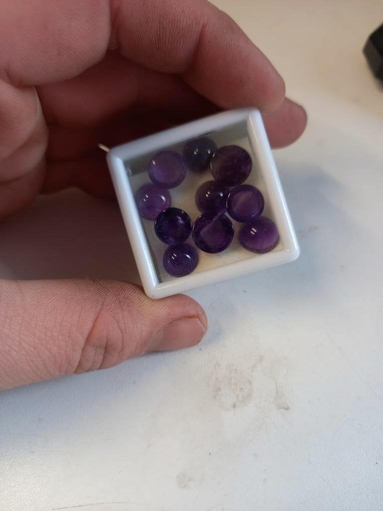 Grote ronde amethist cabochons, Sieraden, Tassen en Uiterlijk, Edelstenen, Ophalen of Verzenden