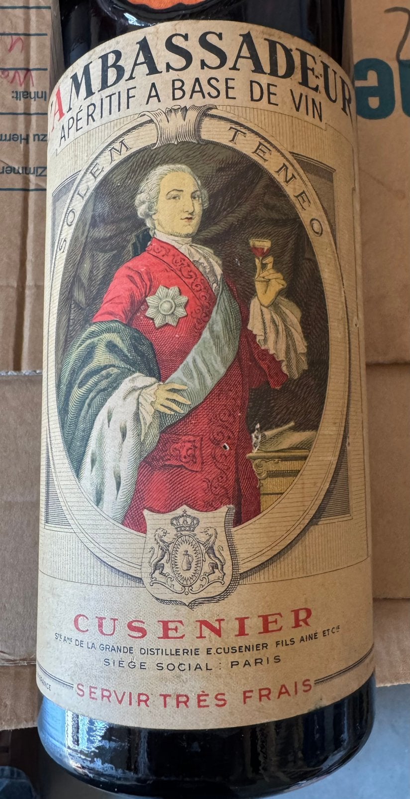 Oude grote wijnfles mooie staat l,ambassadeur cusinier, Ophalen of Verzenden, Gebruikt, Frankrijk, Overige typen