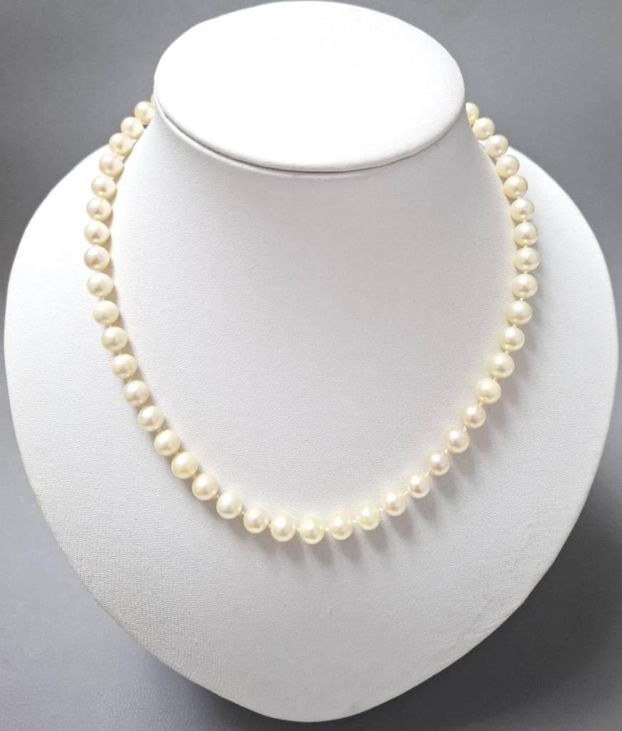 Schitterende Akoya Zoutwater Parel Ketting 45 CM 9-KT Goud, Sieraden, Tassen en Uiterlijk, Antieke sieraden, Ophalen of Verzenden