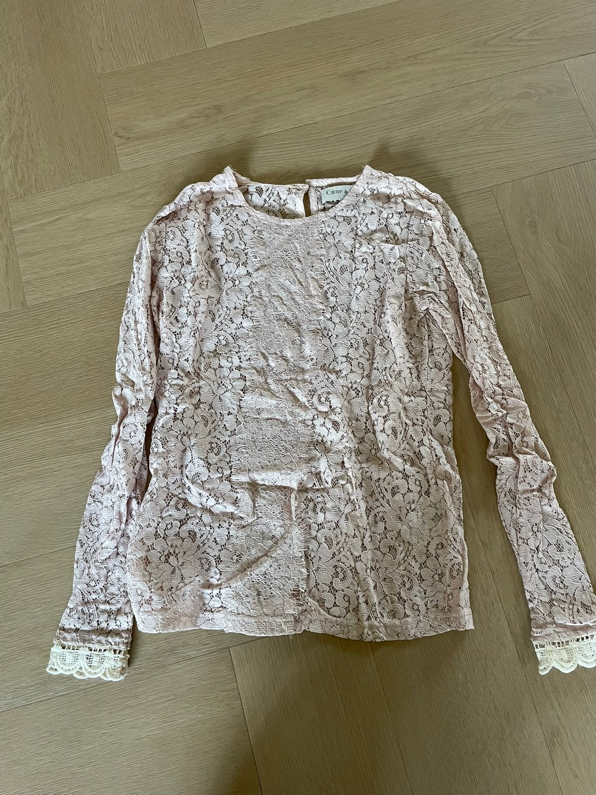 Elegante Roze Kanten Blouse met Lange Mouwen, Ophalen of Verzenden, Zo goed als nieuw, Maat 36 (S), Roze